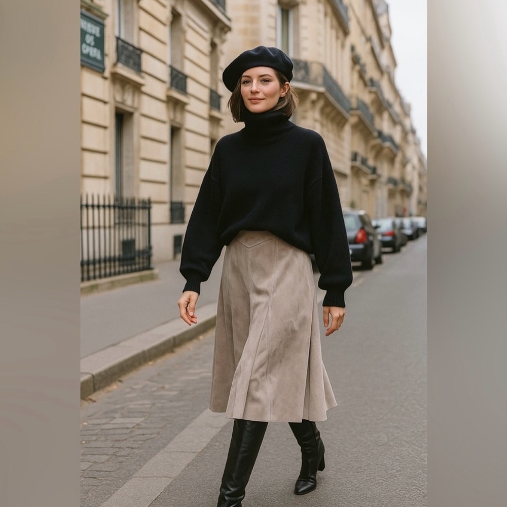 Danier Suede Full Midi Skirt